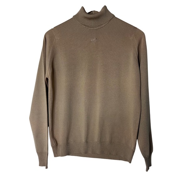Givenchy Sport Sweaters - Givenchy  Sweater Size M Sport Womens‎ Tan Knit Logo Turtleneck